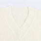 V Neck Sleeveless Sweater Vest Knitted Jumper Autumn Winter Split White Preppy Pullover Loose Top The Clothing Company Sydney