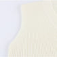 V Neck Sleeveless Sweater Vest Knitted Jumper Autumn Winter Split White Preppy Pullover Loose Top The Clothing Company Sydney