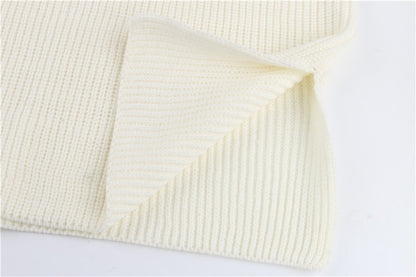 V Neck Sleeveless Sweater Vest Knitted Jumper Autumn Winter Split White Preppy Pullover Loose Top The Clothing Company Sydney
