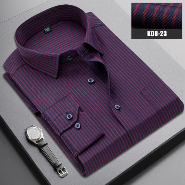 Boutique Men Clothing Business Casual Striped Plaid Regular Fit Men's Dress Shirt The Clothing Company Sydney