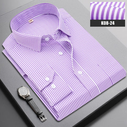 Boutique Men Clothing Business Casual Striped Plaid Regular Fit Men's Dress Shirt The Clothing Company Sydney