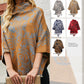 Autumn Winter Print Sweater Oversized Turtleneck Jumper Knitwear Vintage Cape Batwing Sleeve Poncho Pullover The Clothing Company Sydney