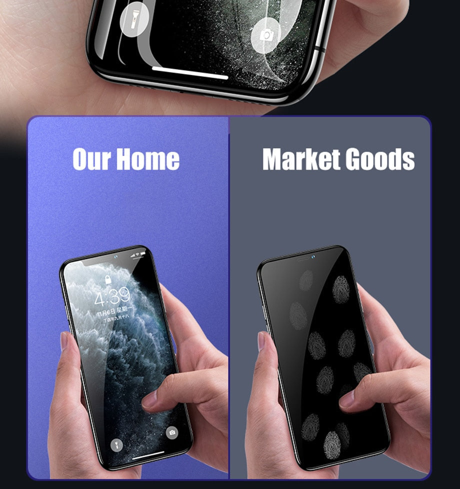 4 pack Full Cover Tempered Glass For iPhone 11 12 13 Pro Max Screen Protector For iPhone Xs Max XR 6 7 8 Anti-Spy Protective Glass The Clothing Company Sydney