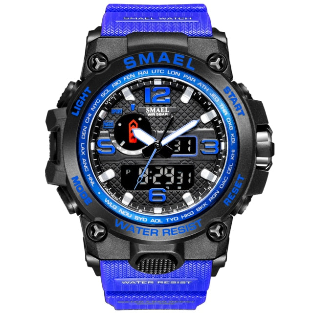 50M Water Resitant Clock Alarm 1545D Dual Display Wristwatch Quartz Military Watch Sport New Mens Watch The Clothing Company Sydney