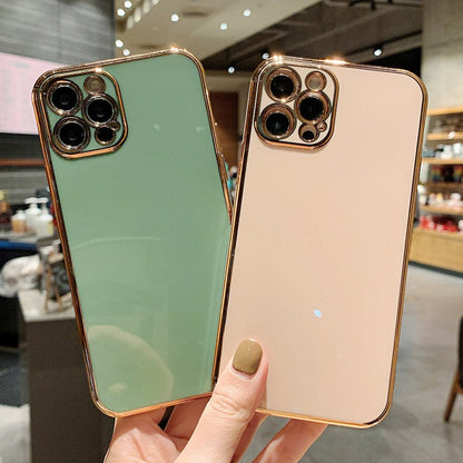 Solid Plating Lens Protection Phone Case For iPhone 12 Pro Max 11 13 Pro Max X XR XS Plus Soft TPU Cover The Clothing Company Sydney