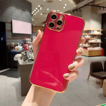 Solid Plating Lens Protection Phone Case For iPhone 12 Pro Max 11 13 Pro Max X XR XS Plus Soft TPU Cover The Clothing Company Sydney