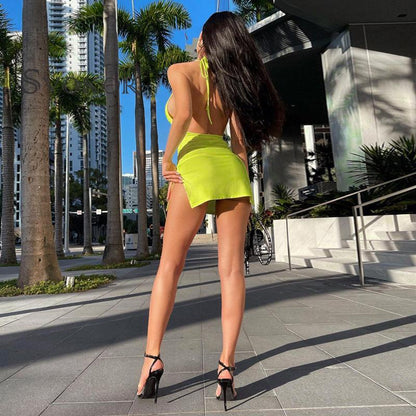 Bodycon Satin Mini Dress Summer Elegant Party Night Backless Slim Fit Midi Dress The Clothing Company Sydney