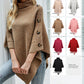 Autumn Winter Button Sweater Oversized Turtleneck Jumper Knitwear Holiday Vintage Cape Batwing Sleeve Poncho Pullover The Clothing Company Sydney