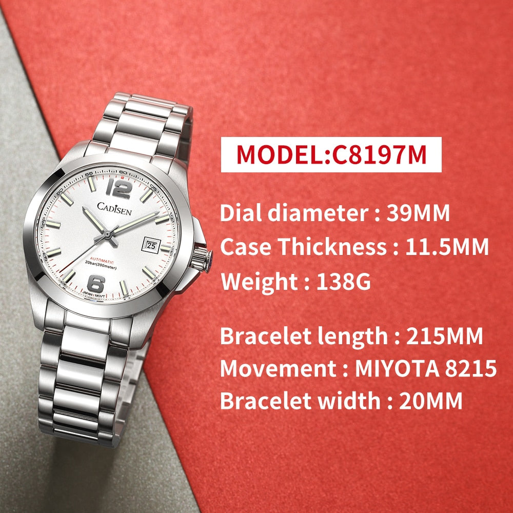 Men's Watches Automatic Mechanical Top Luxury Brand 39mm Classic Watch 200M Water Resistant Wristwatch The Clothing Company Sydney