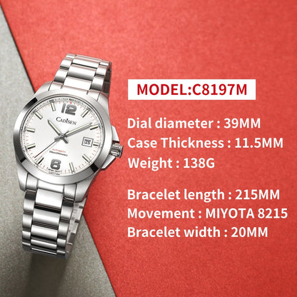 Men's Watches Automatic Mechanical Top Luxury Brand 39mm Classic Watch 200M Water Resistant Wristwatch The Clothing Company Sydney