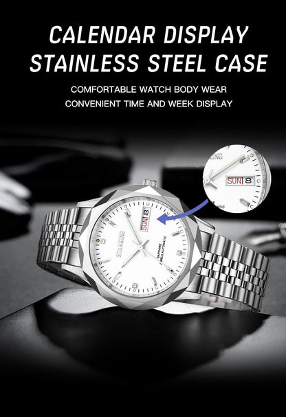 Men's Automatic Mechanical MIYOTA Movt Stainless Steel Business Calendar Week Display Water Resistant Watch The Clothing Company Sydney