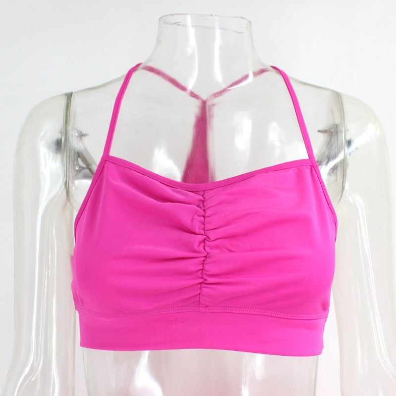 Summer Solid Womens 2 Piece Outfits Tracksuits Spaghetti strap Backless Two Piece Set Crop Tops Sport Pants Sets The Clothing Company Sydney