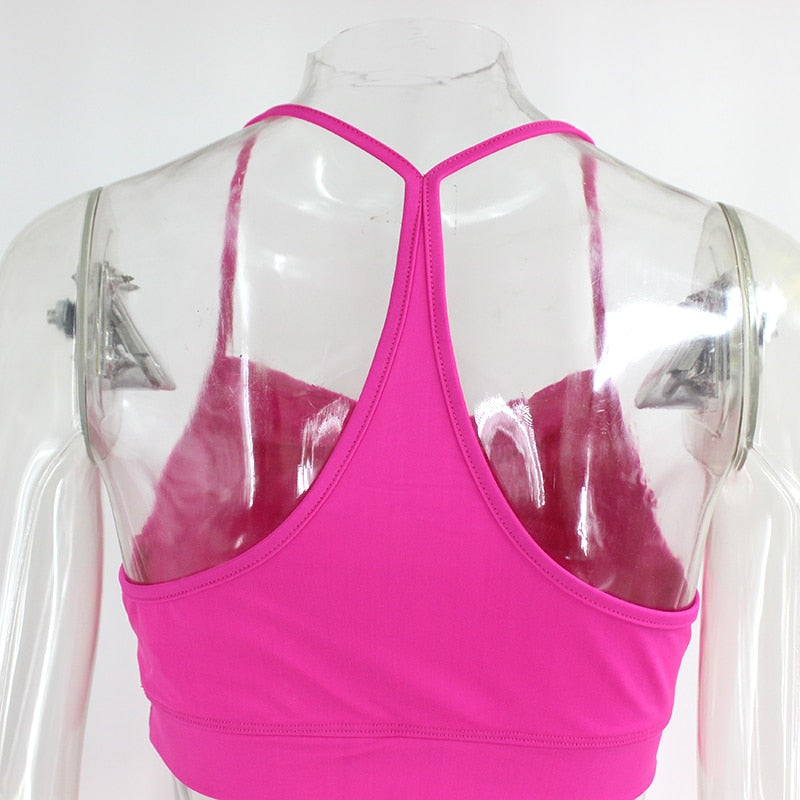 Summer Solid Womens 2 Piece Outfits Tracksuits Spaghetti strap Backless Two Piece Set Crop Tops Sport Pants Sets The Clothing Company Sydney