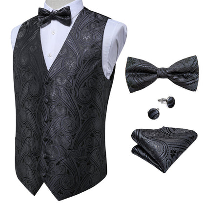 5 Piece Vests Slim Fit Mens Wedding Suit Casual Sleeveless Formal Business Waistcoat Hanky Necktie Bow Tie Set The Clothing Company Sydney