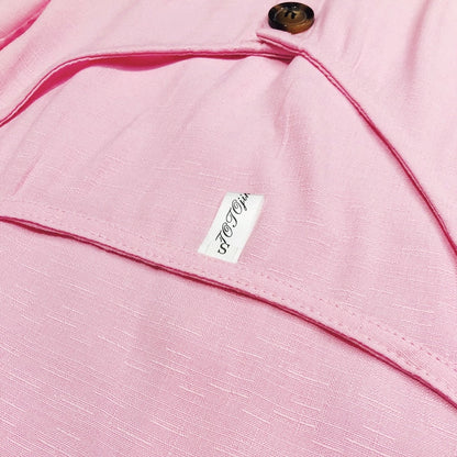 Spring/Summer Pure Color Single Row Buttons V-Neck Slim High Waist Casual Dress The Clothing Company Sydney