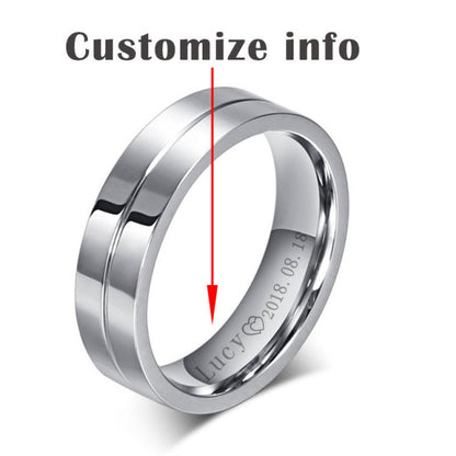 Personalised Trendy Wedding Bands Rings for Women Men Love Gift Gold Colour Stainless Steel Couple Jewellery The Clothing Company Sydney