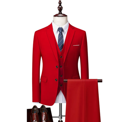 3 Piece ( Jacket + Vest + Pants ) Boutique Pure Color Mens Business Suit Three-piece and Two-piece Groom Wedding Formal Wear The Clothing Company Sydney
