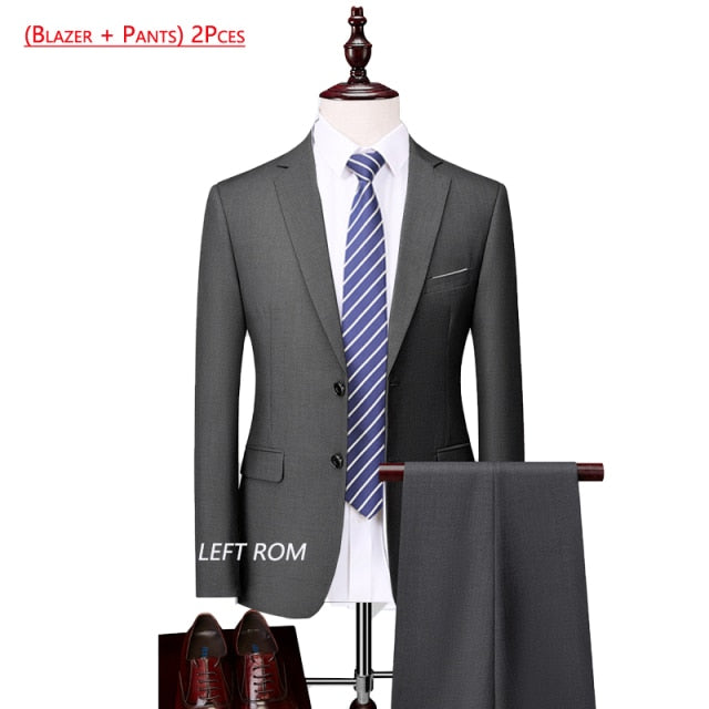3 Piece ( Jacket + Vest + Pants ) Boutique Pure Color Mens Business Suit Three-piece and Two-piece Groom Wedding Formal Wear The Clothing Company Sydney