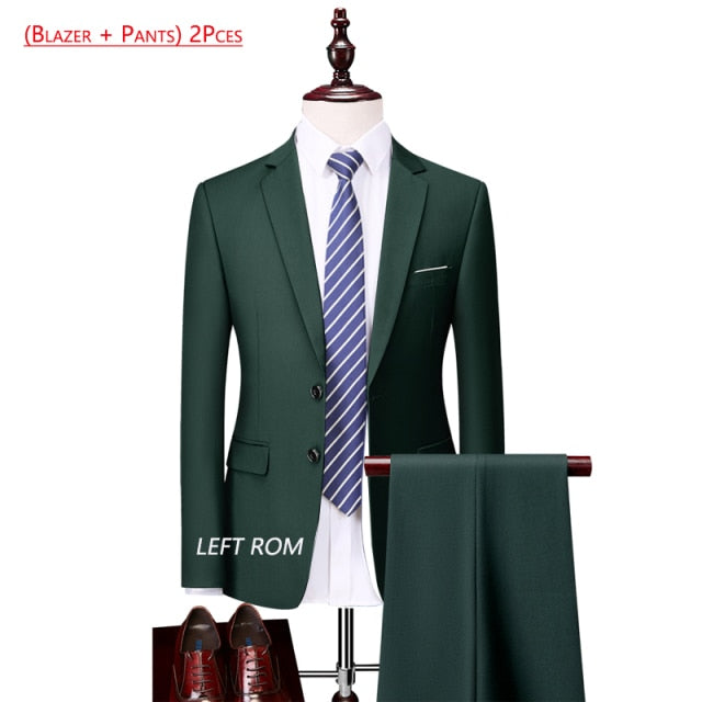 3 Piece ( Jacket + Vest + Pants ) Boutique Pure Color Mens Business Suit Three-piece and Two-piece Groom Wedding Formal Wear The Clothing Company Sydney