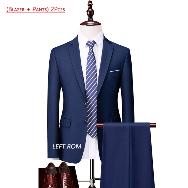 3 Piece ( Jacket + Vest + Pants ) Boutique Pure Color Mens Business Suit Three-piece and Two-piece Groom Wedding Formal Wear The Clothing Company Sydney