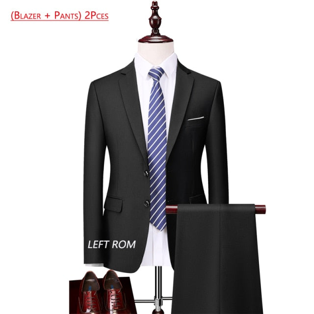3 Piece ( Jacket + Vest + Pants ) Boutique Pure Color Mens Business Suit Three-piece and Two-piece Groom Wedding Formal Wear The Clothing Company Sydney