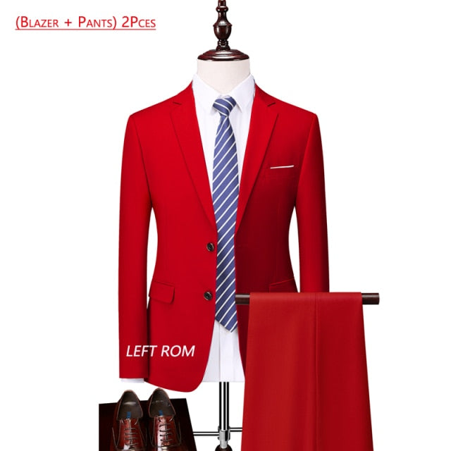 3 Piece ( Jacket + Vest + Pants ) Boutique Pure Color Mens Business Suit Three-piece and Two-piece Groom Wedding Formal Wear The Clothing Company Sydney