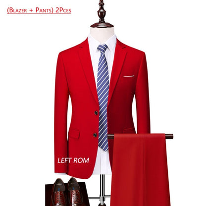 3 Piece ( Jacket + Vest + Pants ) Boutique Pure Color Mens Business Suit Three-piece and Two-piece Groom Wedding Formal Wear The Clothing Company Sydney
