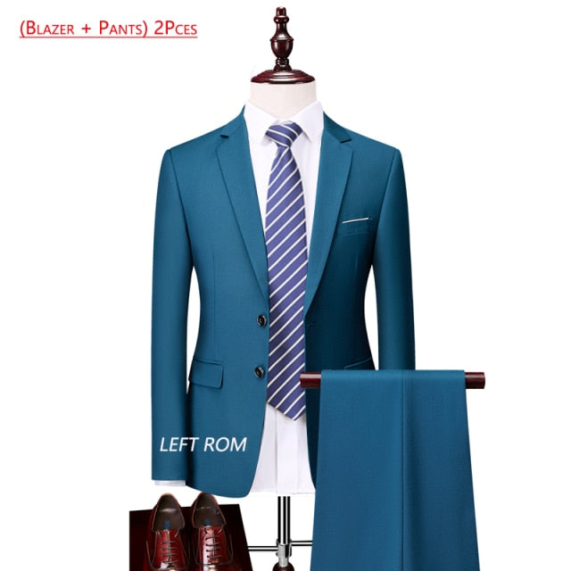 3 Piece ( Jacket + Vest + Pants ) Boutique Pure Color Mens Business Suit Three-piece and Two-piece Groom Wedding Formal Wear The Clothing Company Sydney