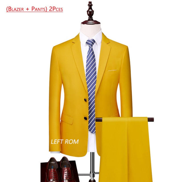 3 Piece ( Jacket + Vest + Pants ) Boutique Pure Color Mens Business Suit Three-piece and Two-piece Groom Wedding Formal Wear The Clothing Company Sydney