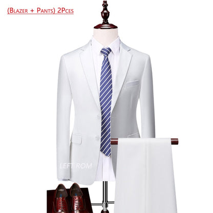 3 Piece ( Jacket + Vest + Pants ) Boutique Pure Color Mens Business Suit Three-piece and Two-piece Groom Wedding Formal Wear The Clothing Company Sydney