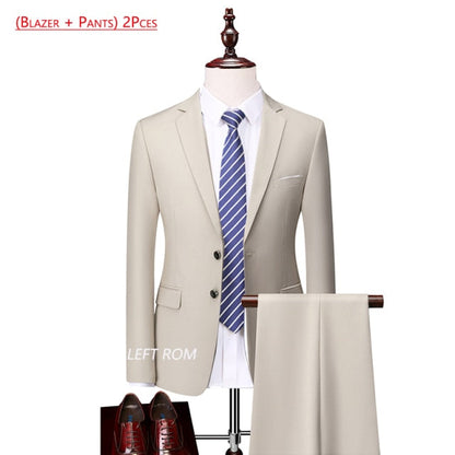 3 Piece ( Jacket + Vest + Pants ) Boutique Pure Color Mens Business Suit Three-piece and Two-piece Groom Wedding Formal Wear The Clothing Company Sydney
