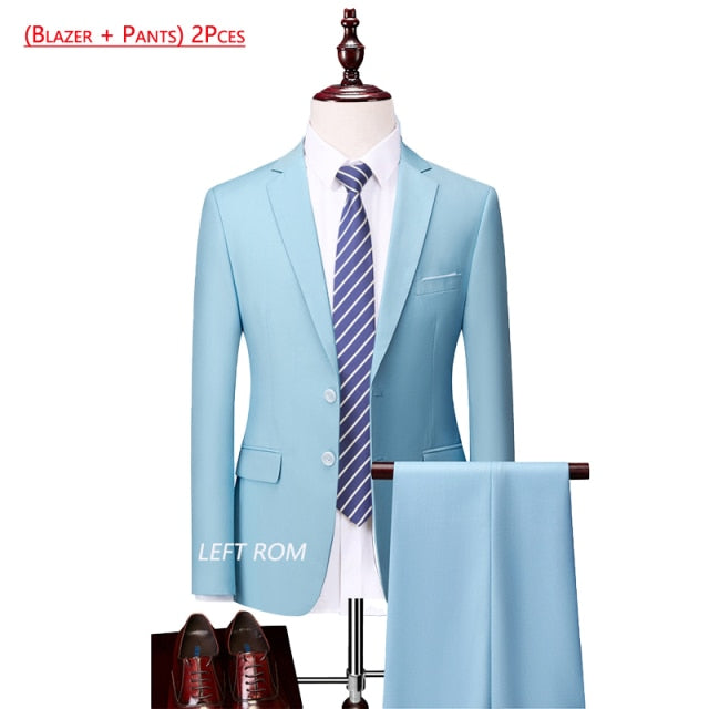 3 Piece ( Jacket + Vest + Pants ) Boutique Pure Color Mens Business Suit Three-piece and Two-piece Groom Wedding Formal Wear The Clothing Company Sydney