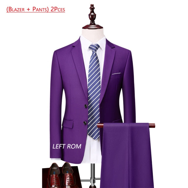 3 Piece ( Jacket + Vest + Pants ) Boutique Pure Color Mens Business Suit Three-piece and Two-piece Groom Wedding Formal Wear The Clothing Company Sydney