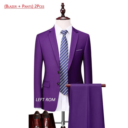 3 Piece ( Jacket + Vest + Pants ) Boutique Pure Color Mens Business Suit Three-piece and Two-piece Groom Wedding Formal Wear The Clothing Company Sydney