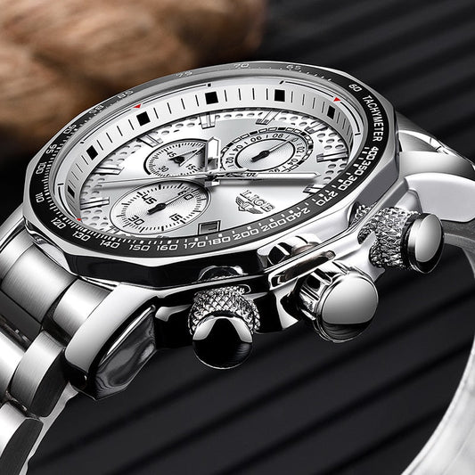 Men's Watches Top Luxury Brand Stainless Steel Quartz Watch Men Chronograph Waterproof Wrist Watch The Clothing Company Sydney
