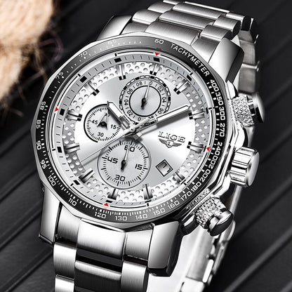 Men's Watches Top Luxury Brand Stainless Steel Quartz Watch Men Chronograph Waterproof Wrist Watch The Clothing Company Sydney