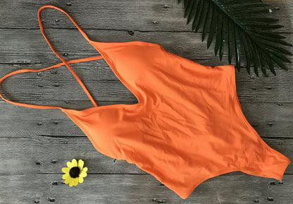 V Neck One Piece Swimsuit Backless Monokini  Bather Plus size High cut Bathing Suit Swim Bodysuit Swimwear The Clothing Company Sydney