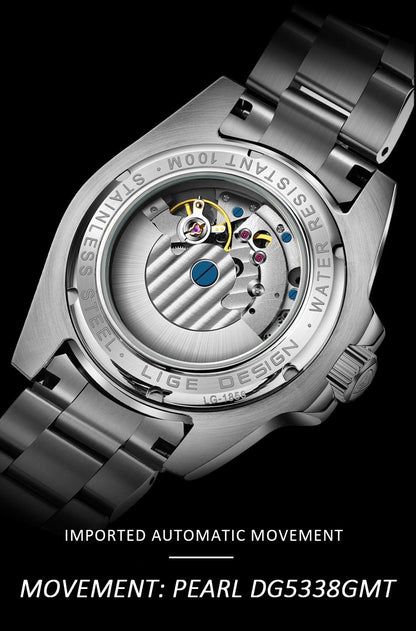Designer Men's GMT Automatic Mechanical Ceramic Bezel 316L Stainless Steel 100ATM Clock Sapphire Glass Watch The Clothing Company Sydney