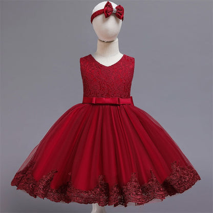 Girls Kids Summer Sleeveless Wedding Sequin Bow Children Lace Smash Tutu Princess Dress The Clothing Company Sydney