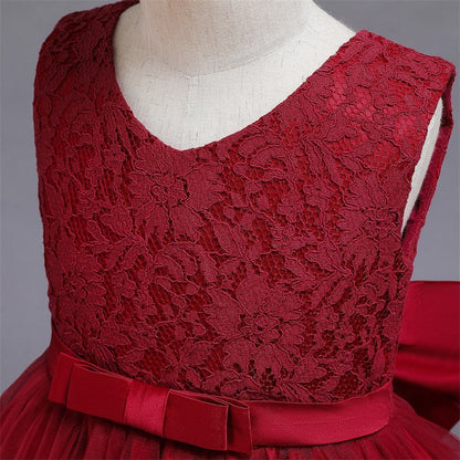 Girls Kids Summer Sleeveless Wedding Sequin Bow Children Lace Smash Tutu Princess Dress The Clothing Company Sydney