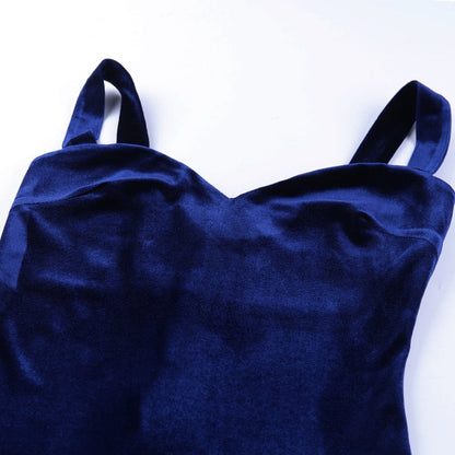 Blue V-Neck Spaghetti Strap Mini Party Sleeveless Skinny Backless Summer Slim Dress The Clothing Company Sydney