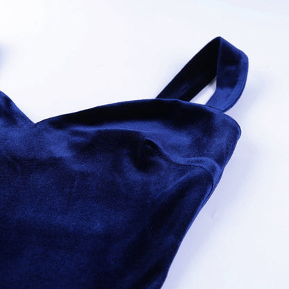 Blue V-Neck Spaghetti Strap Mini Party Sleeveless Skinny Backless Summer Slim Dress The Clothing Company Sydney