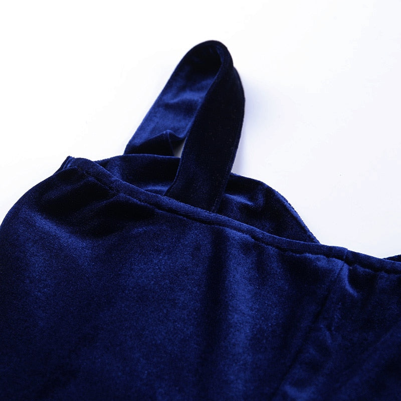 Blue V-Neck Spaghetti Strap Mini Party Sleeveless Skinny Backless Summer Slim Dress The Clothing Company Sydney