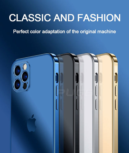 Luxury Plating Matte Transparent Soft Silicone Case for iPhone 11 12 13 Pro Max Mini XR X XS 7 8 Plus SE 2020 Shockproof Cover The Clothing Company Sydney