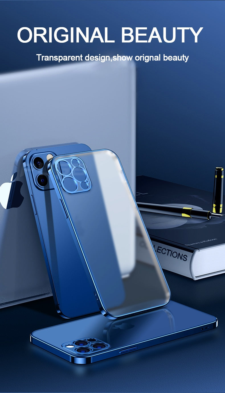 Luxury Plating Matte Transparent Soft Silicone Case for iPhone 11 12 13 Pro Max Mini XR X XS 7 8 Plus SE 2020 Shockproof Cover The Clothing Company Sydney