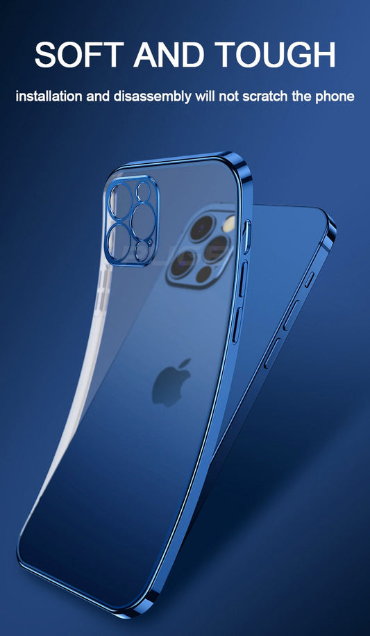 Luxury Plating Matte Transparent Soft Silicone Case for iPhone 11 12 13 Pro Max Mini XR X XS 7 8 Plus SE 2020 Shockproof Cover The Clothing Company Sydney
