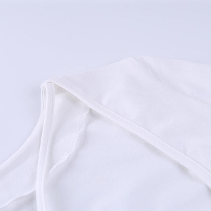 Backless t shirt crop top summer short sleeve lace up criss cross party club streetwear T shirt slim tops The Clothing Company Sydney