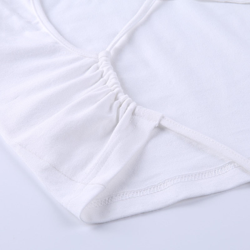 Backless t shirt crop top summer short sleeve lace up criss cross party club streetwear T shirt slim tops The Clothing Company Sydney