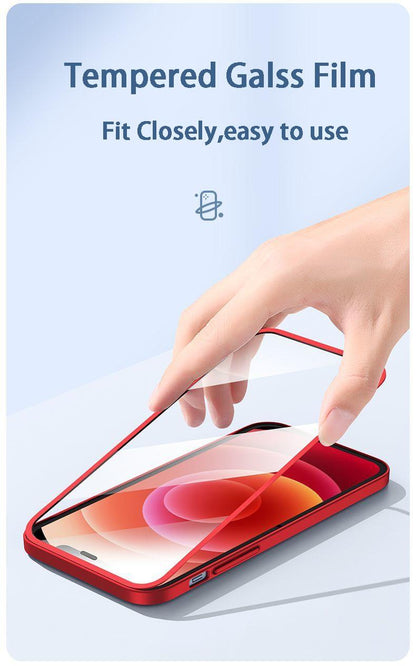2 Piece 360 Front Tempered Glass+Matte Back PC Case For iPhone 13 12 11 Pro Max X XR XS 7 8Plus SE 2020 Full Protection Shockproof Cover The Clothing Company Sydney