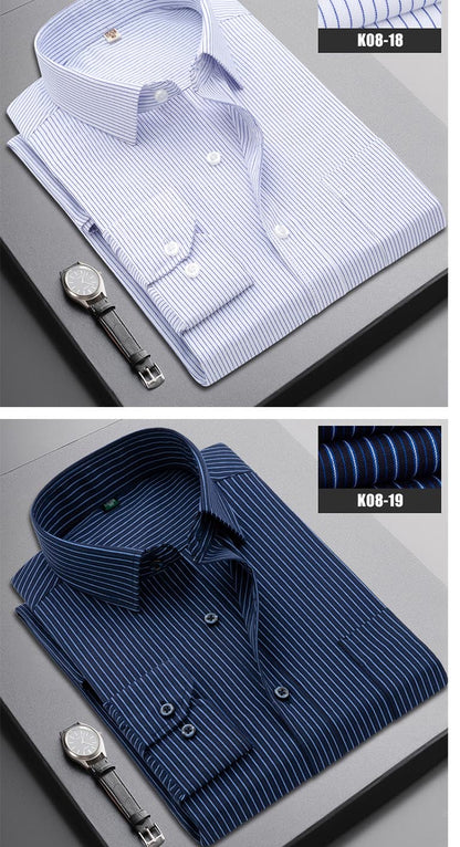 Boutique Men Clothing Business Casual Striped Plaid Regular Fit Men's Dress Shirt The Clothing Company Sydney